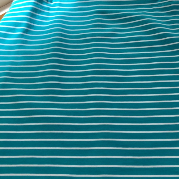 Talbots Teal/White Striped A-Line Skirt    Sz 14 - Picture 3 of 8